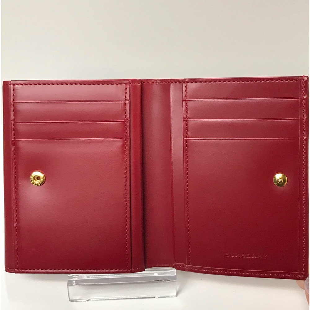BURBERRY Red Nova Check Leather Bifold Wallet ❤️‍🔥 - Picture 6 of 17
